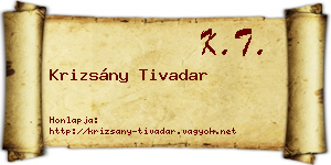 Krizsány Tivadar névjegykártya